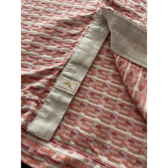 TOMMY BAHAMA Geovanni Geo Pink 100% Silk Camp Shirt sz XL - Picture 9 of 10
